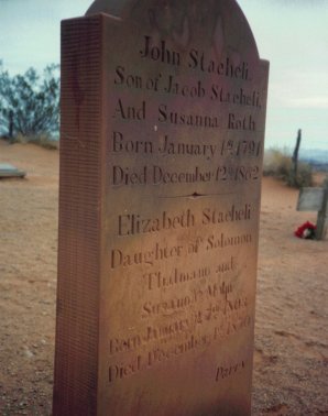 John & Elizabeth Staeheli headstone