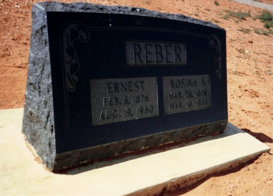 Ernest & Rosina S. Reber headstone