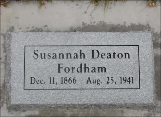 Susannah D. Fordham headstone