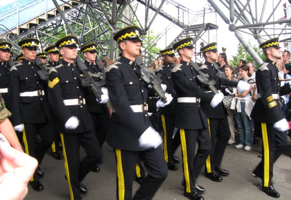 Military parade at Edinburgh Castle, Scotland