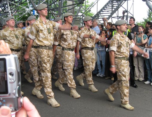 Military parade at Edinburgh Castle, Scotland